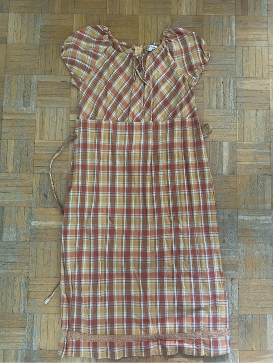 Dresses & Skirts - Orange plaid maxi dress